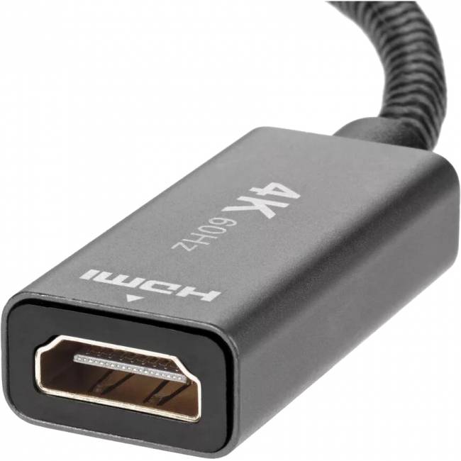 Кабель-переходник DP --> HDMI-F 0.2m , серый металлик, оплетка, 4K@60Hz, Telecom (TA560) Кабель-переходник Telecom DisplayPort M/HDMI F (TA560) — для бизнеса и офиса Кабель-переходник DP --> HDMI-F 0.2m , серый металлик, оплетка, 4K@60Hz, Telecom (TA560) Кабель-переходник Telecom DisplayPort M/HDMI F (TA560) — для бизнеса и офиса