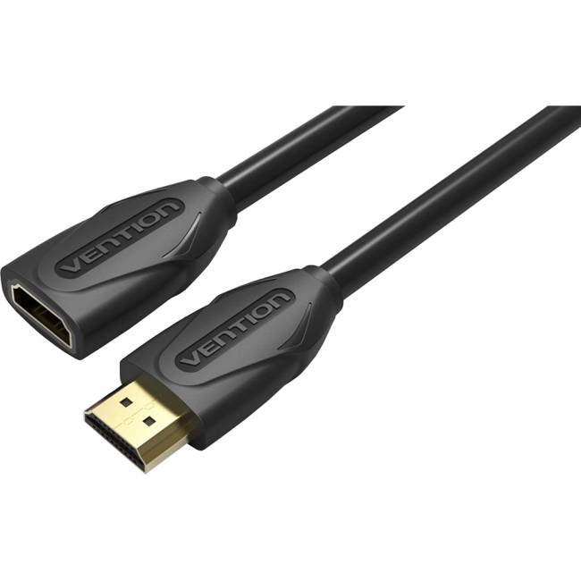Кабель-удлинитель Vention HDMI High speed v1.4 with Ethernet 19F/19M - 5м Black Edition Удлинитель Vention HDMI(f)/HDMI(m) - 5 м (VAA-B06-B500) — для бизнеса и офиса