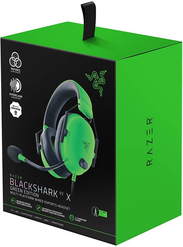 Игровая гарнитура Razer Blackshark V2 X - Green Razer Blackshark V2 X - Green — для бизнеса и офиса Игровая гарнитура Razer Blackshark V2 X - Green Razer Blackshark V2 X - Green — для бизнеса и офиса