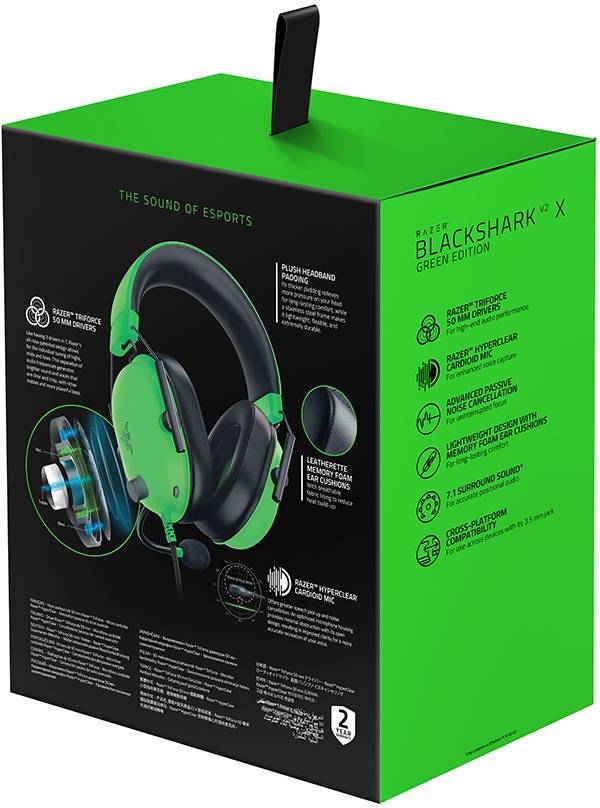 Игровая гарнитура Razer Blackshark V2 X - Green Razer Blackshark V2 X - Green — для бизнеса и офиса Игровая гарнитура Razer Blackshark V2 X - Green Razer Blackshark V2 X - Green — для бизнеса и офиса