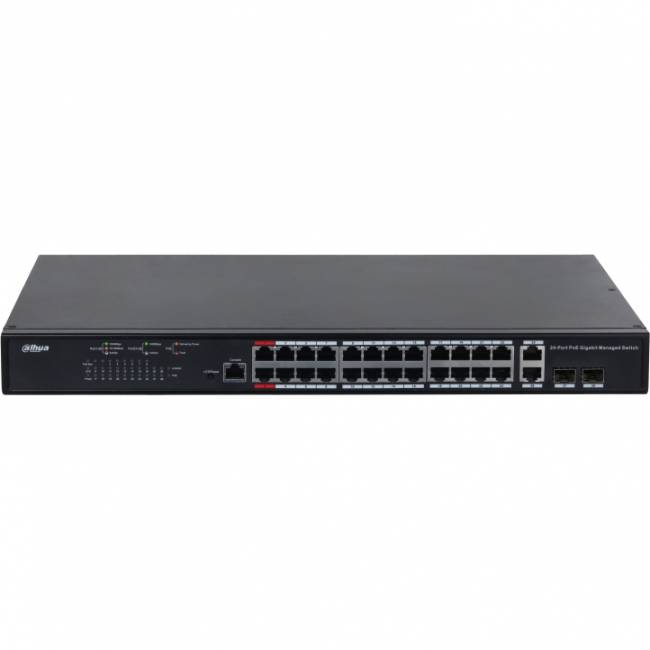 24-портовый гигабитный управляемый коммутатор с PoE уровень L2 Dahua DH-PFS4226-24GT-370 — для бизнеса и офиса 24-портовый гигабитный управляемый коммутатор с PoE уровень L2 Dahua DH-PFS4226-24GT-370 — для бизнеса и офиса