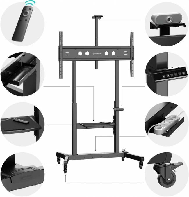 Мобильная стойка МОТОРИЗОВАННАЯ ONKRON на 1 ТВ ONKRON TS1991 eLift BLACK — для бизнеса и офиса Мобильная стойка МОТОРИЗОВАННАЯ ONKRON на 1 ТВ ONKRON TS1991 eLift BLACK — для бизнеса и офиса