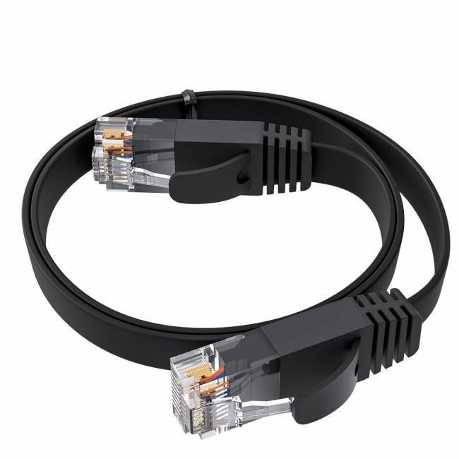 GCR Патч-корд PROF плоский прямой 15.0m, UTP медь кат.6, черный, 30 AWG, ethernet high speed 10 Гбит/с, RJ45, T568B, GCR-52857 Greenconnect RJ45(m) - RJ45(m) Cat. 7 U/UTP PVC 15м — для бизнеса и офиса GCR Патч-корд PROF плоский прямой 15.0m, UTP медь кат.6, черный, 30 AWG, ethernet high speed 10 Гбит/с, RJ45, T568B, GCR-52857 Greenconnect RJ45(m) - RJ45(m) Cat. 7 U/UTP PVC 15м — для бизнеса и офиса