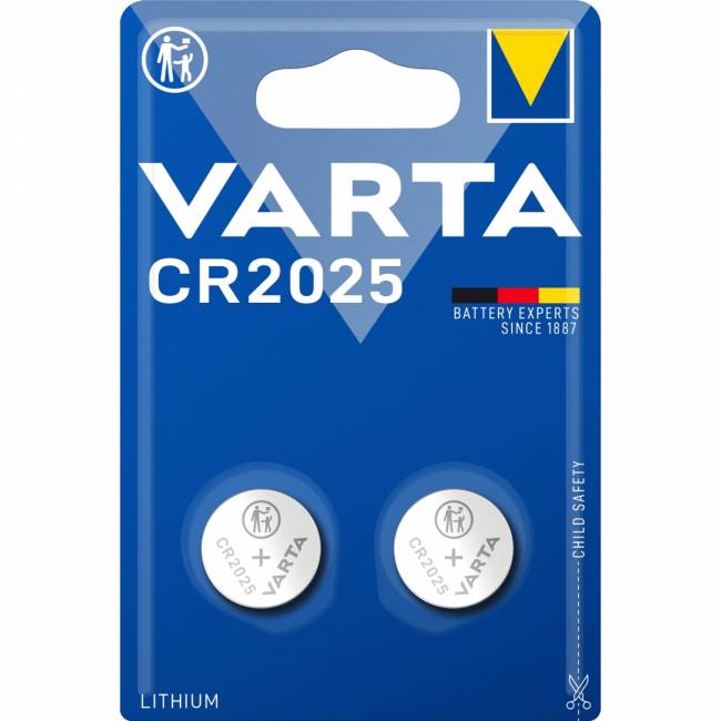 Батарейка Varta ELECTRONICS CR2025 BL2 Lithium 3V (6025) (2/20/200) (2 шт.) Varta PRIMARY LITHIUM CR2025 (06025101402) — для бизнеса и офиса Батарейка Varta ELECTRONICS CR2025 BL2 Lithium 3V (6025) (2/20/200) (2 шт.) Varta PRIMARY LITHIUM CR2025 (06025101402) — для бизнеса и офиса