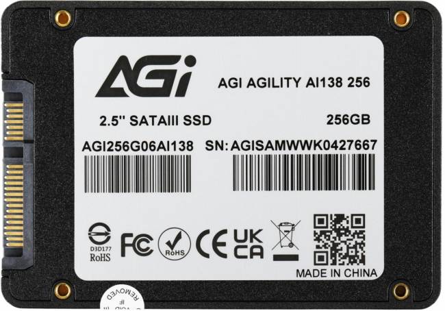 Накопитель SSD AGI TECHNOLOGY CO., LTD AGI256G06AI138 — для бизнеса и офиса Накопитель SSD AGI TECHNOLOGY CO., LTD AGI256G06AI138 — для бизнеса и офиса