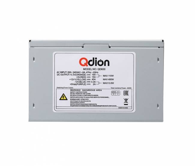 Блок питания 600Вт FSP QDION QD600 — для бизнеса и офиса Блок питания 600Вт FSP QDION QD600 — для бизнеса и офиса