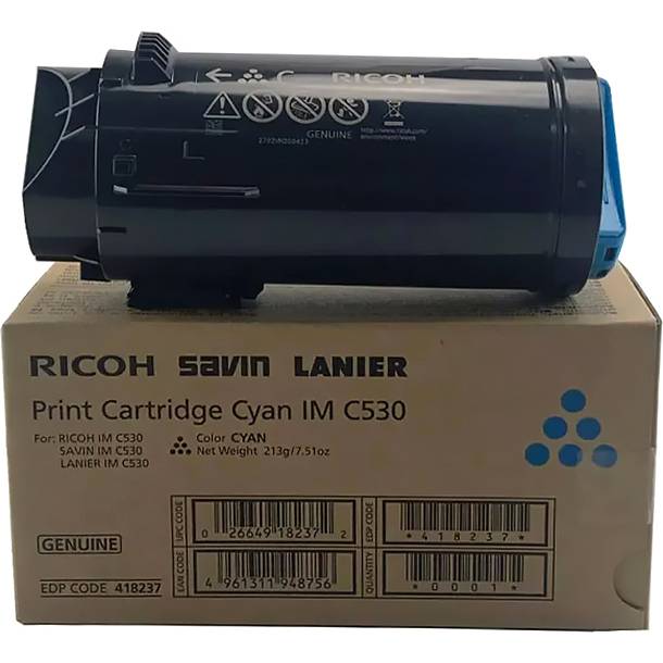 Тонер-картридж тип IM C530 голубой Ricoh IM C530 (418241) — для бизнеса и офиса Тонер-картридж тип IM C530 голубой Ricoh IM C530 (418241) — для бизнеса и офиса