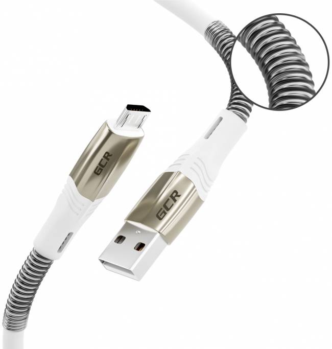 GCR Кабель 1.2m MicroUSB series MERCEDES & SPRING, WHITE, для зарядки, NO Sync data, 22 AWG, GCR-52217 Greenconnect USB 2.0 Type-AM - microUSB 2.0 (m) 1.2м — для бизнеса и офиса
