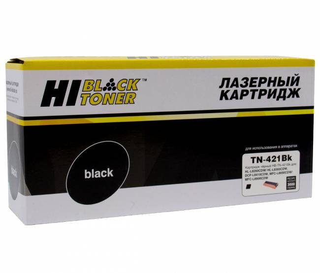 Тонер-картридж Hi-Black (HB-TN-421BK) для Brother HL-L8260/8360/MFC L8690/8900/DCP L8410, Bk, 3K — для бизнеса и офиса Тонер-картридж Hi-Black (HB-TN-421BK) для Brother HL-L8260/8360/MFC L8690/8900/DCP L8410, Bk, 3K — для бизнеса и офиса