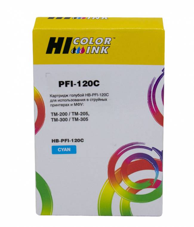 Картридж Hi-Black (PFI-120C) для Canon TM-200/205/300/255/350/355, C — для бизнеса и офиса Картридж Hi-Black (PFI-120C) для Canon TM-200/205/300/255/350/355, C — для бизнеса и офиса