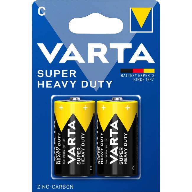 Батарейка Varta SUPERLIFE R14 C BL2 Heavy Duty 1.5V (2014) (2/24/120) (2 шт.) Varta SUPERLIFE R14 C (02014101412) — для бизнеса и офиса Батарейка Varta SUPERLIFE R14 C BL2 Heavy Duty 1.5V (2014) (2/24/120) (2 шт.) Varta SUPERLIFE R14 C (02014101412) — для бизнеса и офиса