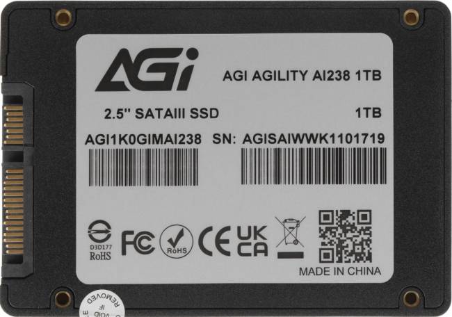 Накопитель SSD AGI TECHNOLOGY CO., LTD AGI1K0GIMAI238 — для бизнеса и офиса Накопитель SSD AGI TECHNOLOGY CO., LTD AGI1K0GIMAI238 — для бизнеса и офиса