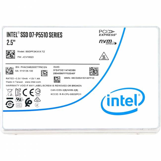 Твердотельный накопитель Intel SSD D7-P5510 Series, 3.84TB (SSDPF2KX038TZ01) — для бизнеса и офиса Твердотельный накопитель Intel SSD D7-P5510 Series, 3.84TB (SSDPF2KX038TZ01) — для бизнеса и офиса