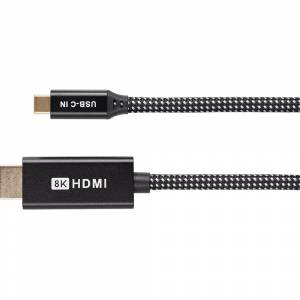 Кабель-адаптер USB Type-Cm --> HDMI(m) 4K@120Hz 8K@30Hz, 1.8m Telecom <TCC015M-1.8M> Адаптер-переходник Telecom USB 3.1 Type C M/HDMI M (TCC015M-1.8M)
