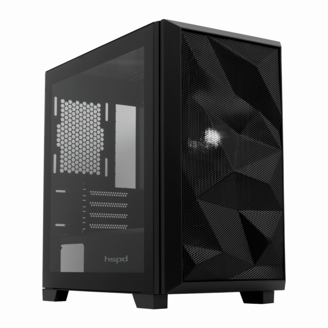 Корпус без блока питания HSPD M340-TGBK — для бизнеса и офиса Корпус без блока питания HSPD M340-TGBK — для бизнеса и офиса