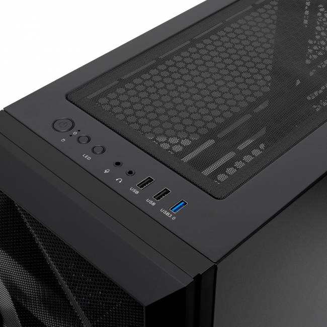 Корпус без блока питания HSPD M340-TGBK — для бизнеса и офиса Корпус без блока питания HSPD M340-TGBK — для бизнеса и офиса