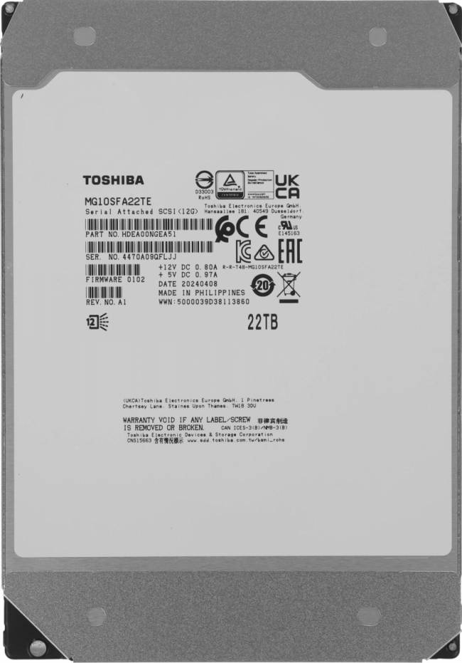 Жесткий диск Toshiba MG10SFA22TE — для бизнеса и офиса Жесткий диск Toshiba MG10SFA22TE — для бизнеса и офиса