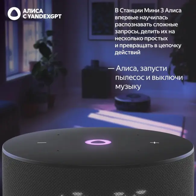 Умная колонка ЯНДЕКС Станция Мини 3, 12Вт, с Алисой на YaGPT, черный — для бизнеса и офиса Умная колонка ЯНДЕКС Станция Мини 3, 12Вт, с Алисой на YaGPT, черный — для бизнеса и офиса