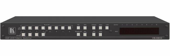 Матричный коммутатор 4х8 HDMI с независимой коммутацией эмбедированного звука; поддержка 4K60 4:4:4 Kramer VS-48H2 — для бизнеса и офиса Матричный коммутатор 4х8 HDMI с независимой коммутацией эмбедированного звука; поддержка 4K60 4:4:4 Kramer VS-48H2 — для бизнеса и офиса