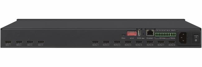 Матричный коммутатор 4х8 HDMI с независимой коммутацией эмбедированного звука; поддержка 4K60 4:4:4 Kramer VS-48H2 — для бизнеса и офиса Матричный коммутатор 4х8 HDMI с независимой коммутацией эмбедированного звука; поддержка 4K60 4:4:4 Kramer VS-48H2 — для бизнеса и офиса