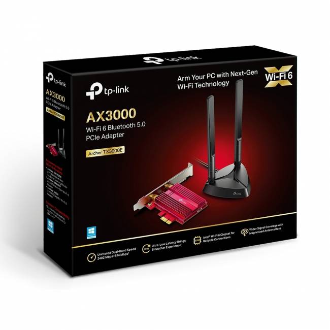 Адаптер Wi-Fi TP-Link Archer TX3000E — для бизнеса и офиса Адаптер Wi-Fi TP-Link Archer TX3000E — для бизнеса и офиса