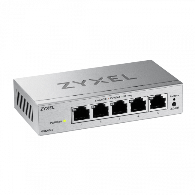 Коммутатор ZYXEL GS1200-5V3-EU0101F — для бизнеса и офиса