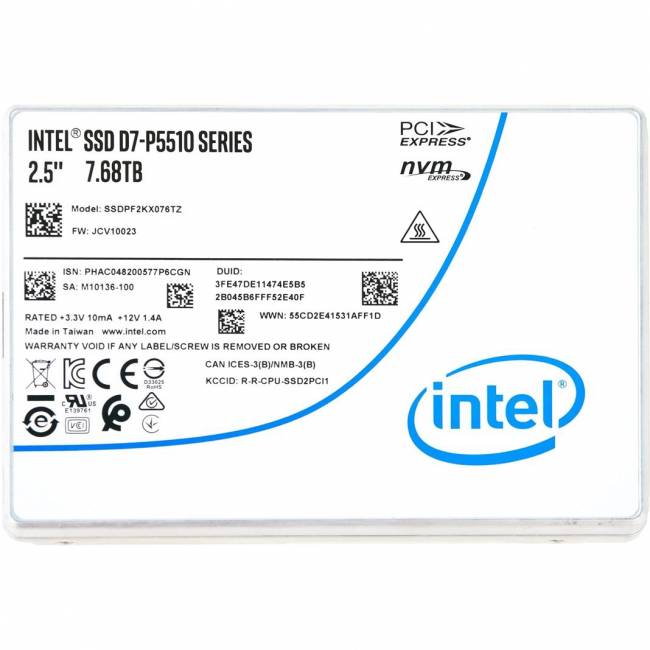 Твердотельный накопитель Intel SSD D7-P5510 Series, 7.68TB (SSDPF2KX076TZ01) — для бизнеса и офиса Твердотельный накопитель Intel SSD D7-P5510 Series, 7.68TB (SSDPF2KX076TZ01) — для бизнеса и офиса