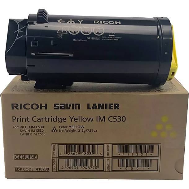 Тонер-картридж тип IM C530 желтый Ricoh IM C530 (418243) — для бизнеса и офиса Тонер-картридж тип IM C530 желтый Ricoh IM C530 (418243) — для бизнеса и офиса