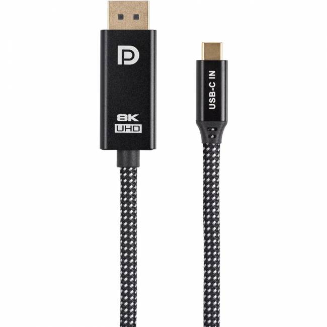 Кабель-адаптер USB Type-Cm --> DP(m) 4K@120Hz 8K@60Hz, 1.8m Telecom <TCC020M-1.8M> Адаптер-переходник Telecom USB Type C M/DisplayPort M (TCC020M-1.8M) — для бизнеса и офиса