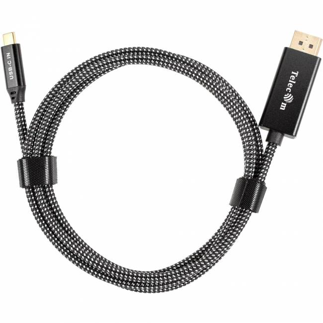 Кабель-адаптер USB Type-Cm --> DP(m) 4K@120Hz 8K@60Hz, 1.8m Telecom <TCC020M-1.8M> Адаптер-переходник Telecom USB Type C M/DisplayPort M (TCC020M-1.8M) — для бизнеса и офиса