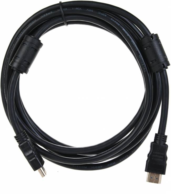Кабель HDMI-19M --- HDMI-19M ver 2.0+3D/Ethernet,2 фильтра 3m Telecom <TCG200F-3M> Telecom HDMI (m) - HDMI (m) 3м — для бизнеса и офиса
