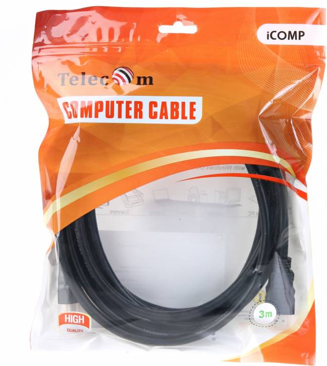 Кабель HDMI-19M --- HDMI-19M ver 2.0+3D/Ethernet,2 фильтра 3m Telecom <TCG200F-3M> Telecom HDMI (m) - HDMI (m) 3м — для бизнеса и офиса
