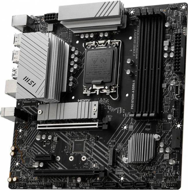 Материнская плата MSI PRO B760M-A DDR4 II — для бизнеса и офиса Материнская плата MSI PRO B760M-A DDR4 II — для бизнеса и офиса