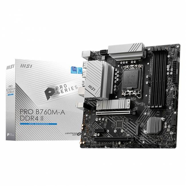 Материнская плата MSI PRO B760M-A DDR4 II — для бизнеса и офиса Материнская плата MSI PRO B760M-A DDR4 II — для бизнеса и офиса