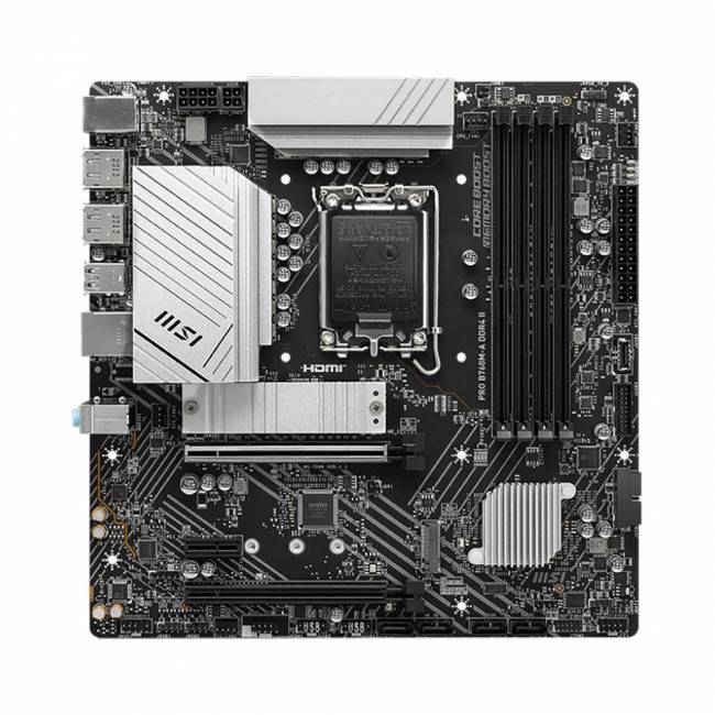 Материнская плата MSI PRO B760M-A DDR4 II — для бизнеса и офиса Материнская плата MSI PRO B760M-A DDR4 II — для бизнеса и офиса