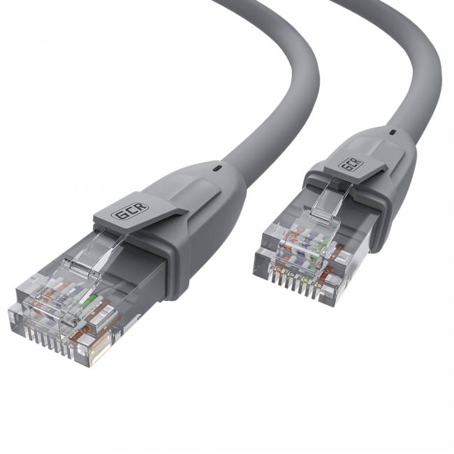 GCR Патч-корд прямой 1.5m UTP кат.6, серый, 24 AWG, ethernet high speed, RJ45, T568B, GCR-52418 Greenconnect RJ45(m) - RJ45(m) Cat. 6 UTP  1.5м серый — для бизнеса и офиса