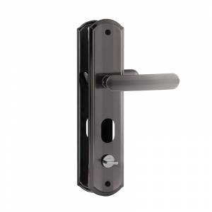 Ручка на планке для китайских дверей 200-68 мм (правая) матовый никель/черный никель