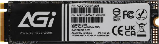 Накопитель SSD AGI TECHNOLOGY CO., LTD AGI2T0GIMAI298 — для бизнеса и офиса