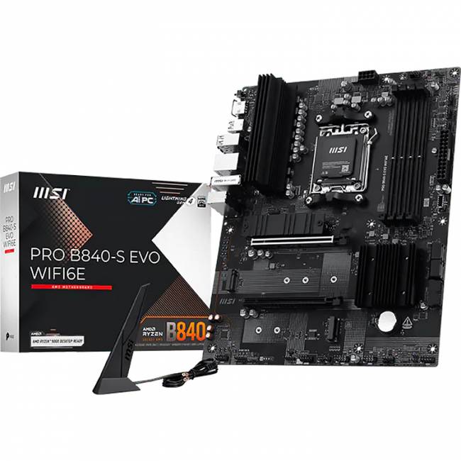 Материнская плата MSI PRO B840-S EVO WIFI6E — для бизнеса и офиса Материнская плата MSI PRO B840-S EVO WIFI6E — для бизнеса и офиса