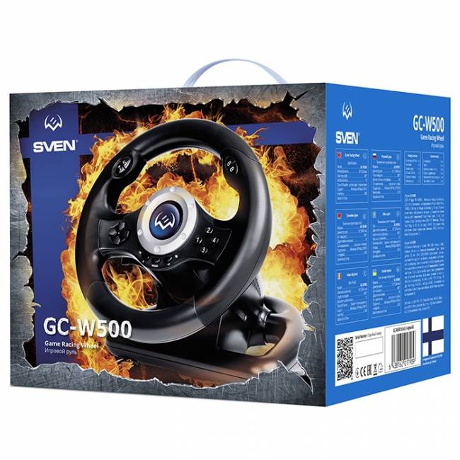 Руль SVEN GC-W500 (педали, вибро, скоба, лепестки, D-pad, 10 кл, резин. вставки, PC/Xinput) SVEN GC-W500 — для бизнеса и офиса Руль SVEN GC-W500 (педали, вибро, скоба, лепестки, D-pad, 10 кл, резин. вставки, PC/Xinput) SVEN GC-W500 — для бизнеса и офиса