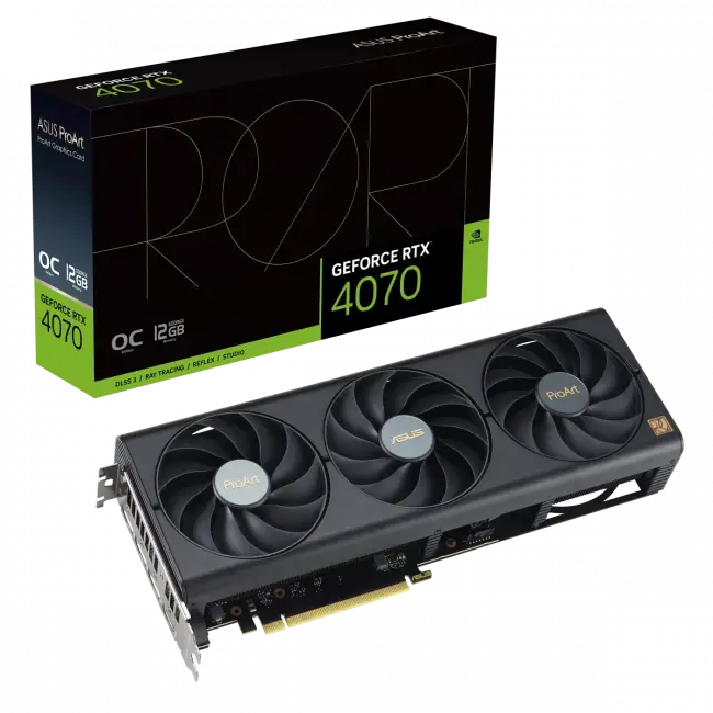 Видеокарта ASUS PROART-RTX4070-O12G — для бизнеса и офиса Видеокарта ASUS PROART-RTX4070-O12G — для бизнеса и офиса