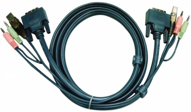 Кабель KVM USB(тип А Male)+DVI-D(Male)2хАудио(Male) <-> USB(тип B Male)+DVI-D(Male)+2хАудио(Male) 3м., черный. ATEN 2L-7D03UD — для бизнеса и офиса Кабель KVM USB(тип А Male)+DVI-D(Male)2хАудио(Male) <-> USB(тип B Male)+DVI-D(Male)+2хАудио(Male) 3м., черный. ATEN 2L-7D03UD — для бизнеса и офиса