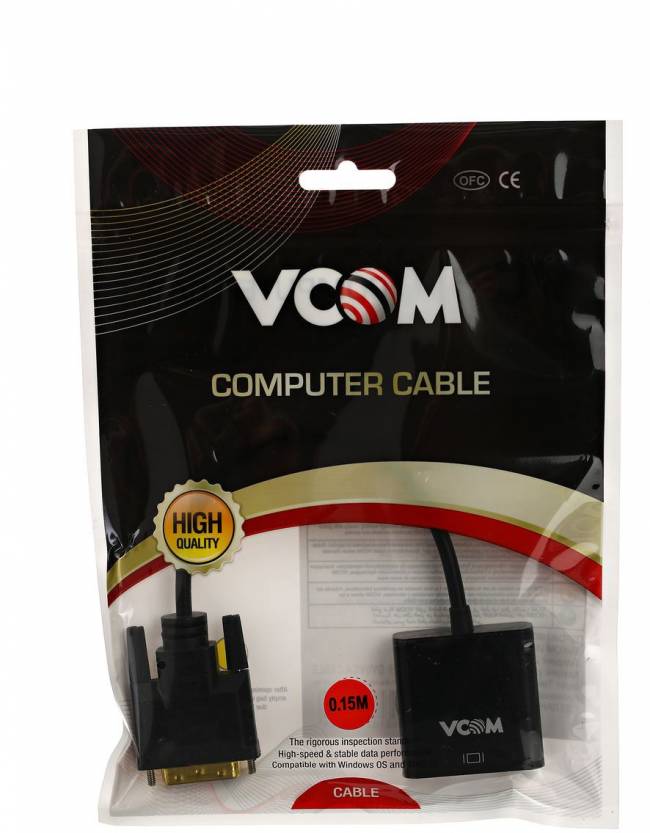 Кабель-переходник DVI-D 25M ---> VGA 15F  VCOM <CG491> VCOM DVI-D 25M - VGA 15F — для бизнеса и офиса