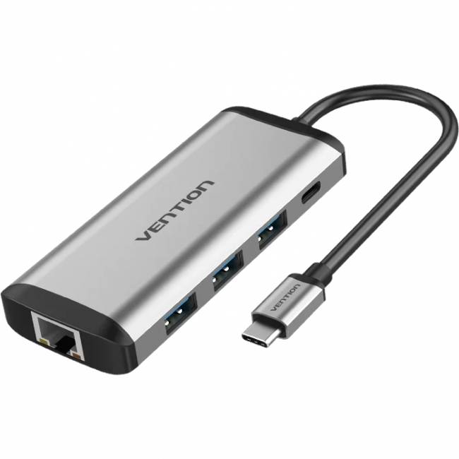 Мультифункциональный хаб Vention USB Type C 9 в 1 Мультифункциональный хаб Vention USB Type-C M/HDMI F+USB 3.0+TF F+SD F+RJ45+mini jack 3.5 mm F+USB Type-C F (THAHB) — для бизнеса и офиса Мультифункциональный хаб Vention USB Type C 9 в 1 Мультифункциональный хаб Vention USB Type-C M/HDMI F+USB 3.0+TF F+SD F+RJ45+mini jack 3.5 mm F+USB Type-C F (THAHB) — для бизнеса и офиса