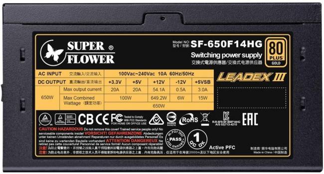 блок питания 650 Ватт Super Flower Leadex Gold III 650W — для бизнеса и офиса блок питания 650 Ватт Super Flower Leadex Gold III 650W — для бизнеса и офиса
