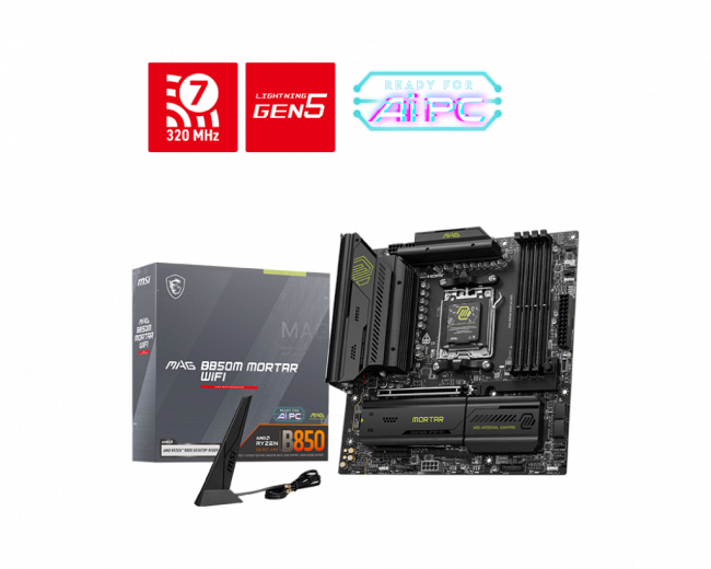 Материнская плата MSI MAG B850M MORTAR WIFI — для бизнеса и офиса Материнская плата MSI MAG B850M MORTAR WIFI — для бизнеса и офиса