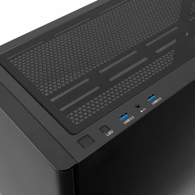 Корпус без блока питания HSPD M712-TGBK — для бизнеса и офиса Корпус без блока питания HSPD M712-TGBK — для бизнеса и офиса