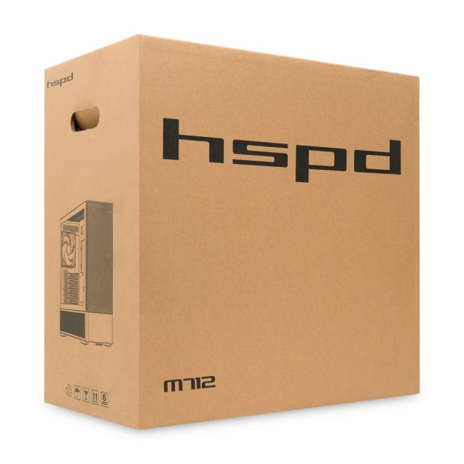 Корпус без блока питания HSPD M712-TGBK — для бизнеса и офиса Корпус без блока питания HSPD M712-TGBK — для бизнеса и офиса