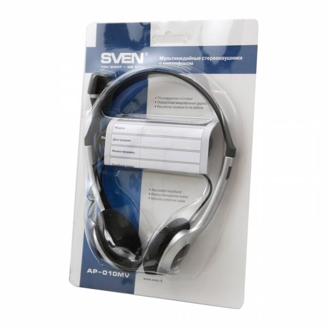 Наушники с микрофоном SVEN AP-010MV SVEN AP-010MV — для бизнеса и офиса Наушники с микрофоном SVEN AP-010MV SVEN AP-010MV — для бизнеса и офиса