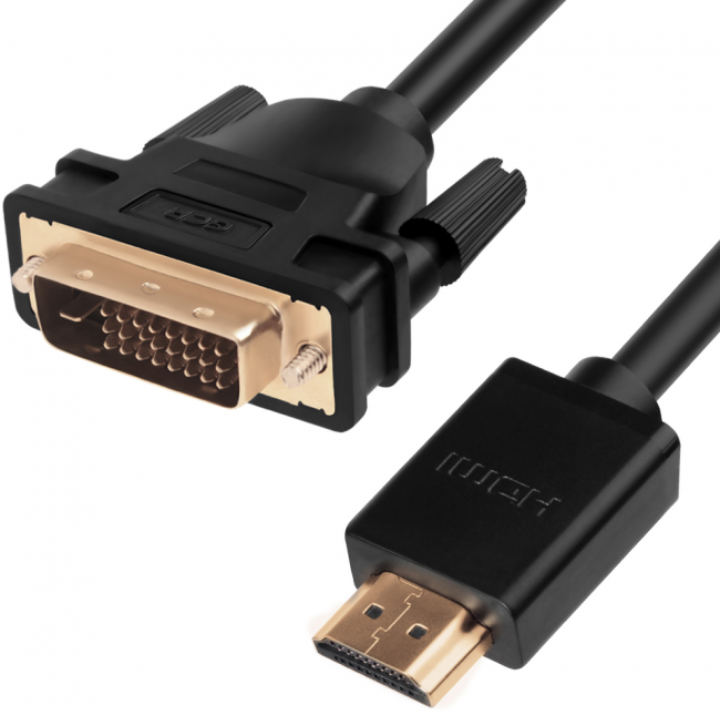 Greenconnect Кабель HDMI-DVI 0.5m черный, OD7.3mm, 28/28 AWG, позолоченные контакты, 19pin AM / 24+1M AM double link, GCR-HD2DVI1-0.5m, тройной экран Greenconnect HDMI—DVI 19M / 25M double link — для бизнеса и офиса Greenconnect Кабель HDMI-DVI 0.5m черный, OD7.3mm, 28/28 AWG, позолоченные контакты, 19pin AM / 24+1M AM double link, GCR-HD2DVI1-0.5m, тройной экран Greenconnect HDMI—DVI 19M / 25M double link — для бизнеса и офиса